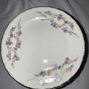 VTG Pope Gosser Blue Belle 6” plates Gold Gild SET of 12 PLATES Ca 1940s